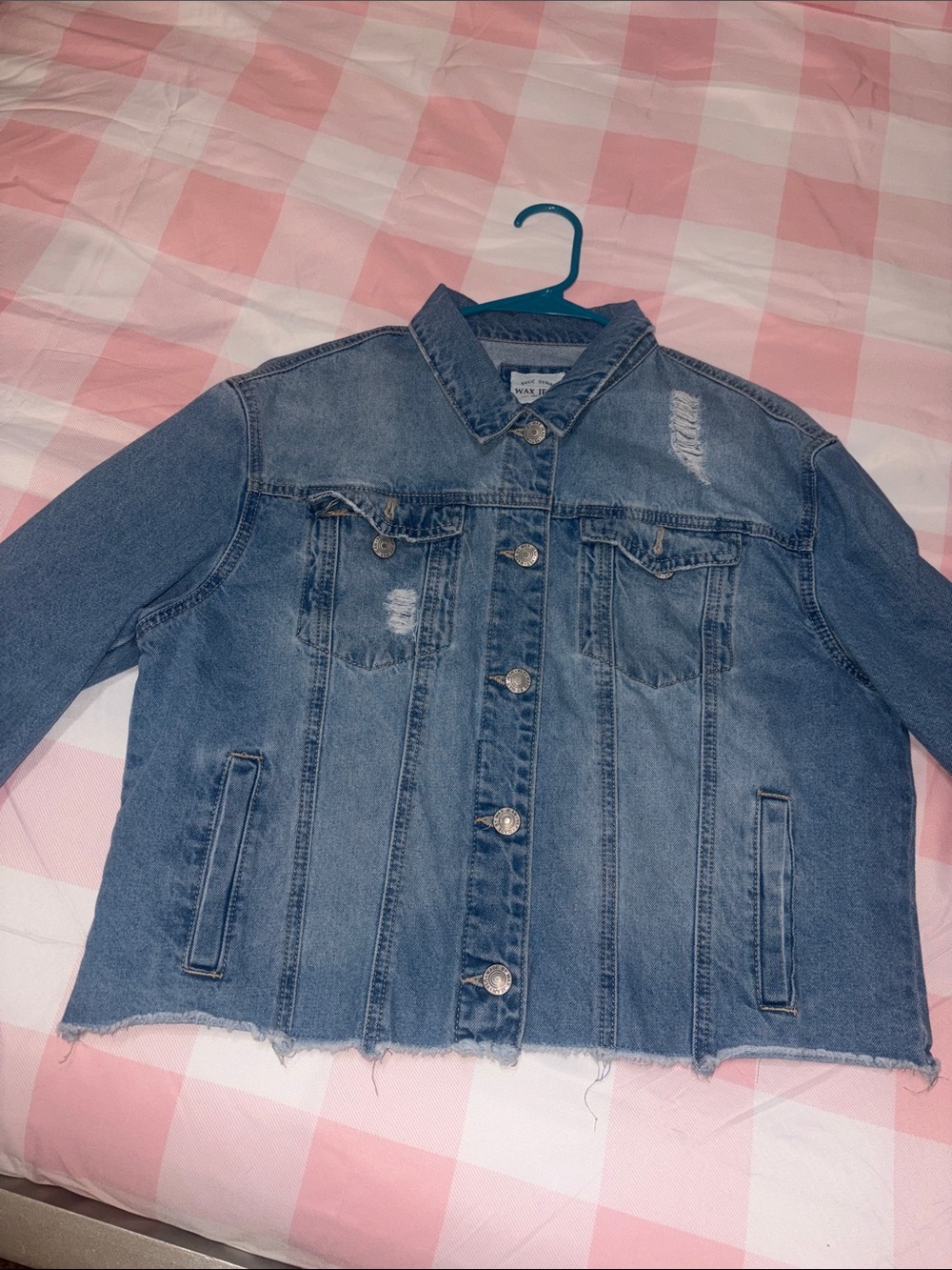 Wax Jean Blue Distressed Denim Jacket